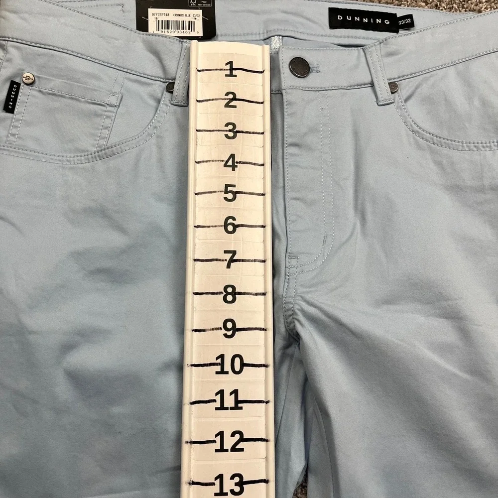 DUNNING Dress Pants Mens 33x32 golf Blue office Stretch Chinos preppy o